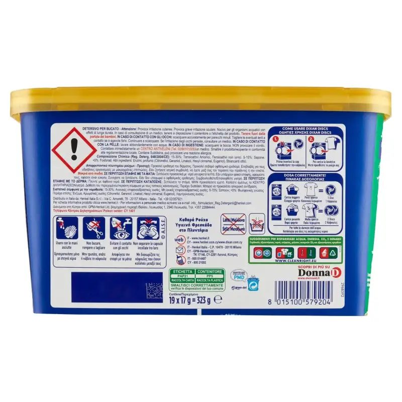 Dixan Capsule Discs Expert Stain Remover 19 buc (323 g) Bax 8 buc.